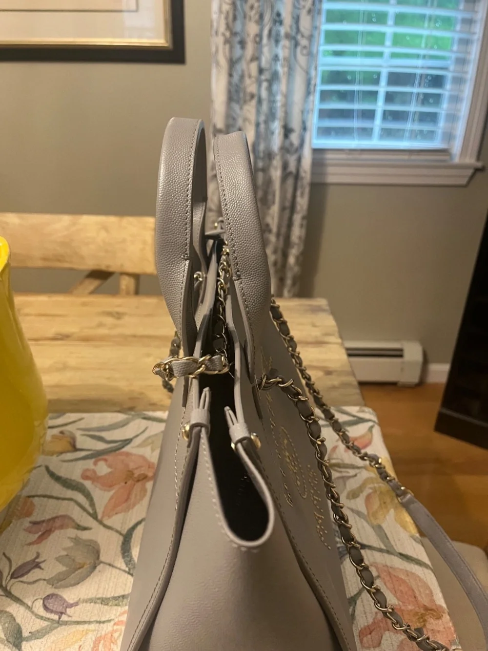 Chanel Grey Leather Studded